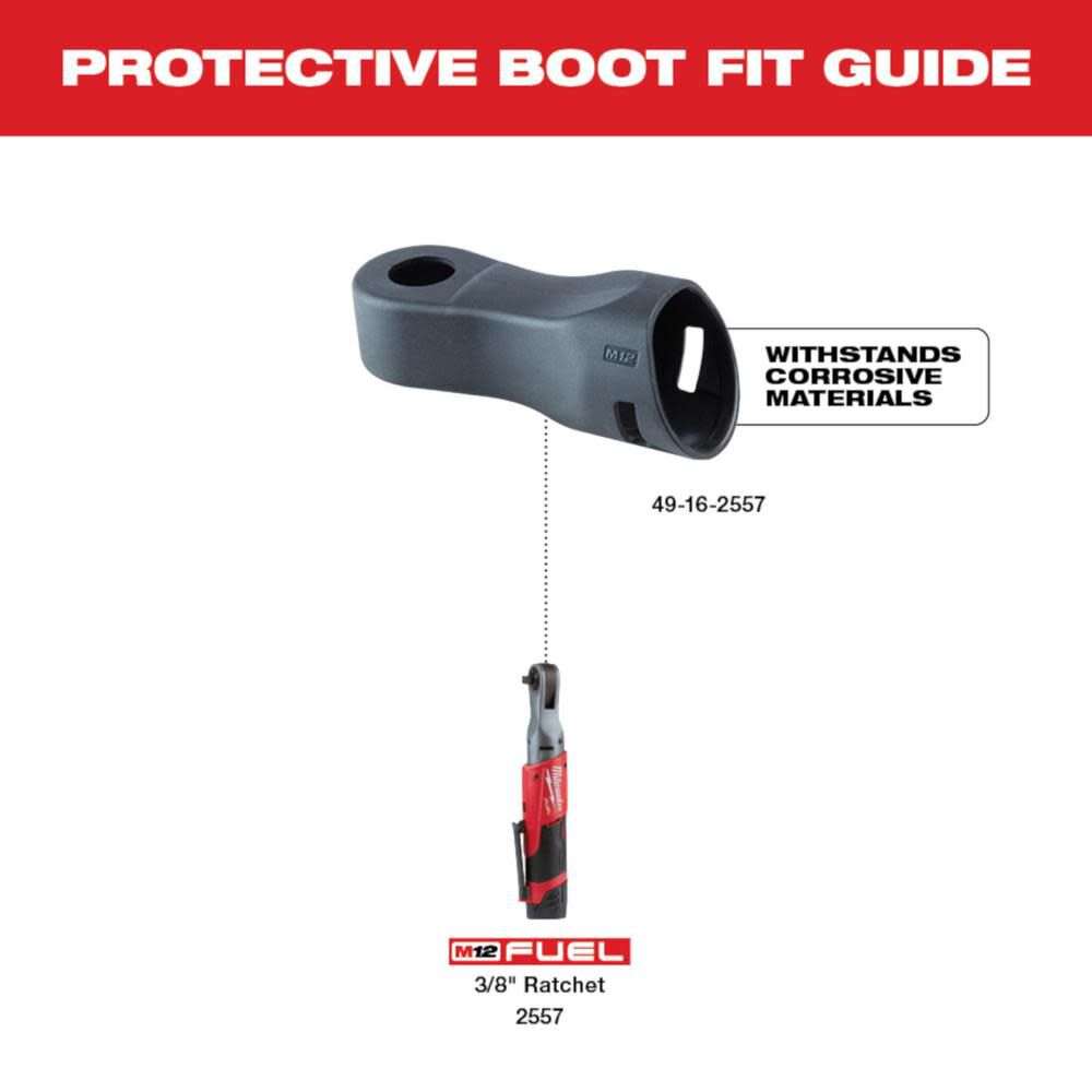 Milwaukee M12 FUEL 3/8 in. Ratchet Protective Boot, large image number 2