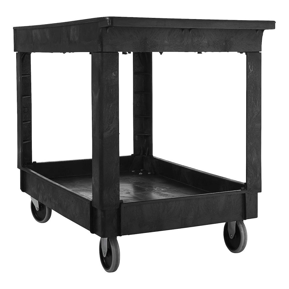 Rubbermaid 500 Lbs Medium Black Flat Handle Utility Cart with Lipped Shelf, large image number 2