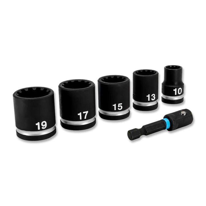 Spyder 3/8 Inch Metric Impact Socket Set With Adapter, 6 Pieces
