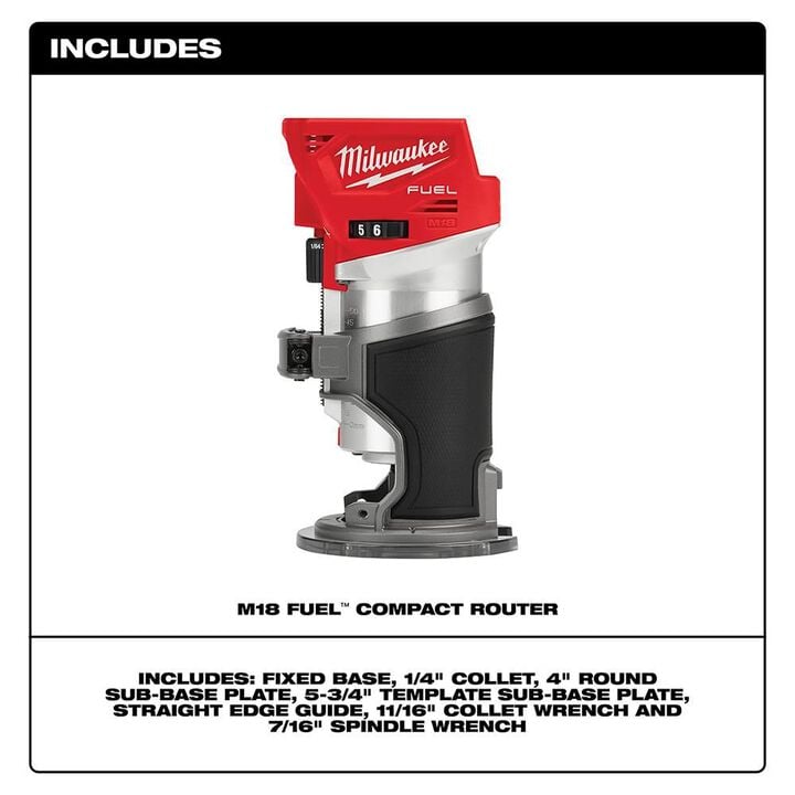 Milwaukee M18 FUEL Compact Router (Bare Tool), large image number 1