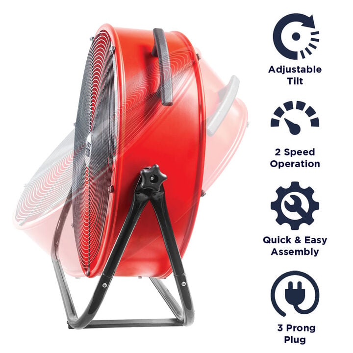 Maxx Air 24 Inch 4000 CFM 120V 2-Speed Tilting Direct Drive Drum Fan, large image number 7
