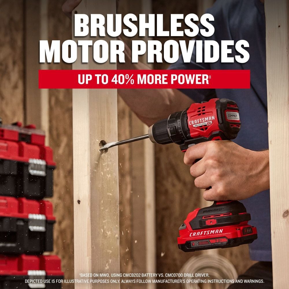 CRAFTSMAN V20 BRUSHLESS RP Compact Drill Driver Kit, large image number 3