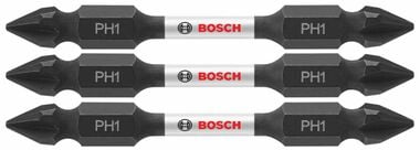 Bosch Impact Tough 2.5 Inch Phillips #1 Double-Ended Bits 3 Piece