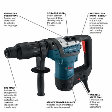 Bosch 1-9/16 In. SDS-max Combination Hammer, large image number 2