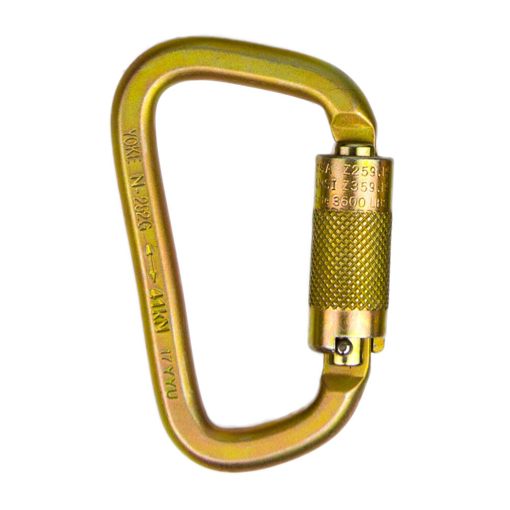 Guardian Fall Protection 5000 Lbs 3/4 Inch Gate Steel Double-Locking Carabiner, large image number 1