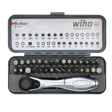 Wiha GoBox Standard Bit Set with Mini Ratchet 32pc