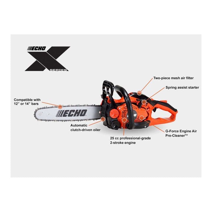 Echo 12inch Chainsaw Bar & Chain 25cc 1.46HP Gas Powered, large image number 1