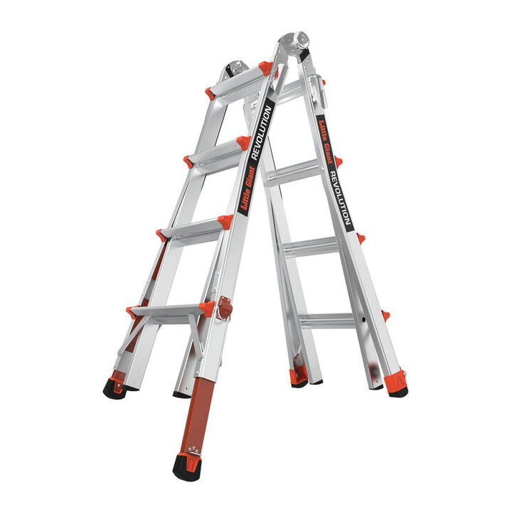 Little Giant Safety Revolution M17 Aluminum Type 1A 300lb Rated Telescoping Multi-Position Ladder with Ratchet Leg Leveler, large image number 0