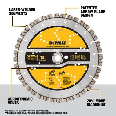 DEWALT Diamond Blade 12in SEGMENTED XP4 ALL PURPOSE, large image number 1