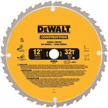 DEWALT 12-in 80T and 12-in 32T Saw Blade, large image number 1
