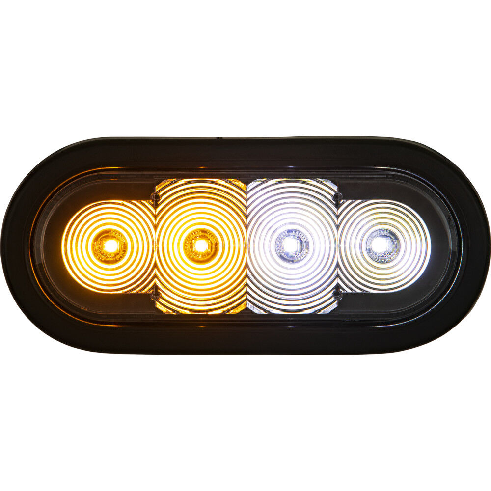Buyers Products Company 6 Inch LED Oval Strobe Light with Amber/Clear LEDs and Clear Lens – SL62AC