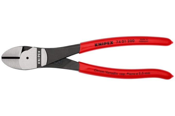 Knipex 8 Inch Length Red High Leverage Diagonal Cutter with Plastic, large image number 2