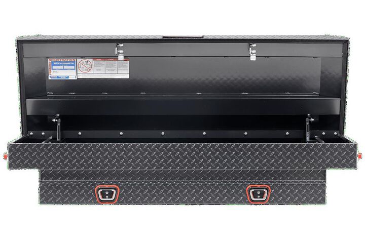 Weather Guard Saddle Truck Tool Box Aluminum Compact Gunmetal Gray, large image number 1