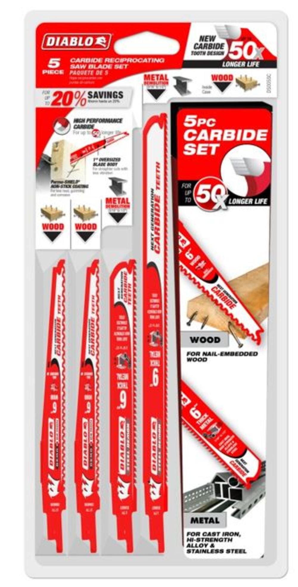 Diablo Tools 5 piece Carbide Recip Set, large image number 1