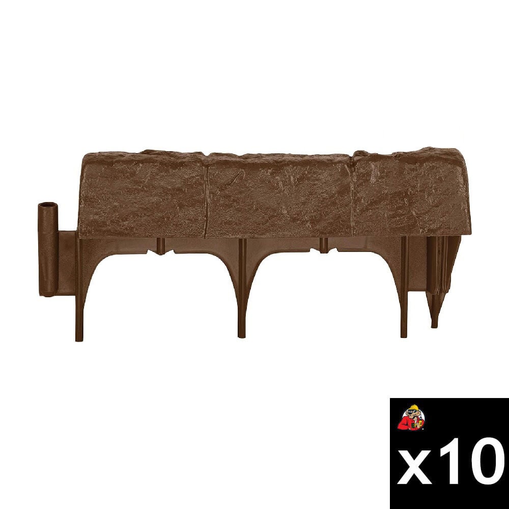 Suncast Resin Border Stone Edging, Brown, 10 Pieces – CPLBSE10BR