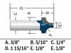 Bosch 3/8in x 5/16in Carbide Tipped Plunge Roundover Router Bit, small image number 4