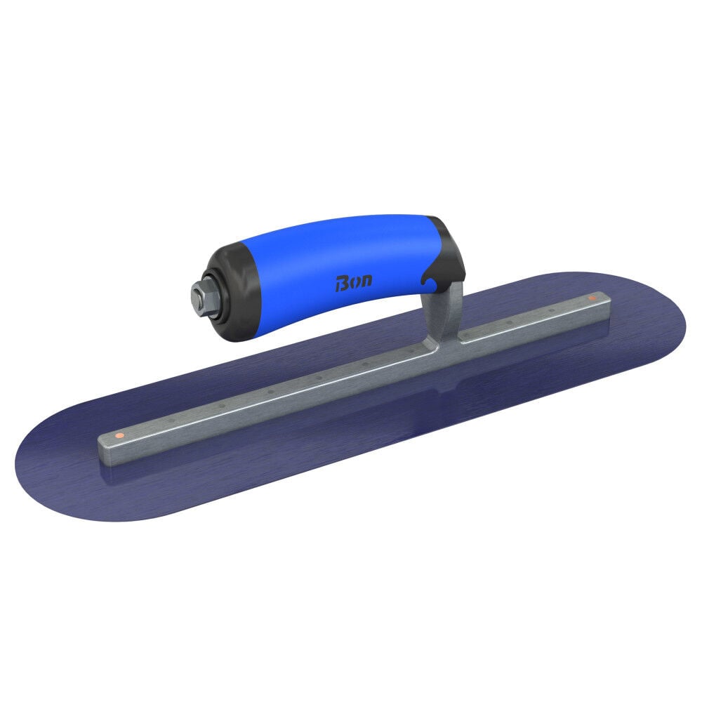 Bon Tool Finish Trowel Round Blue Steel 14 Inch x 4 Inch with Comfort Grip Handle, large image number 2