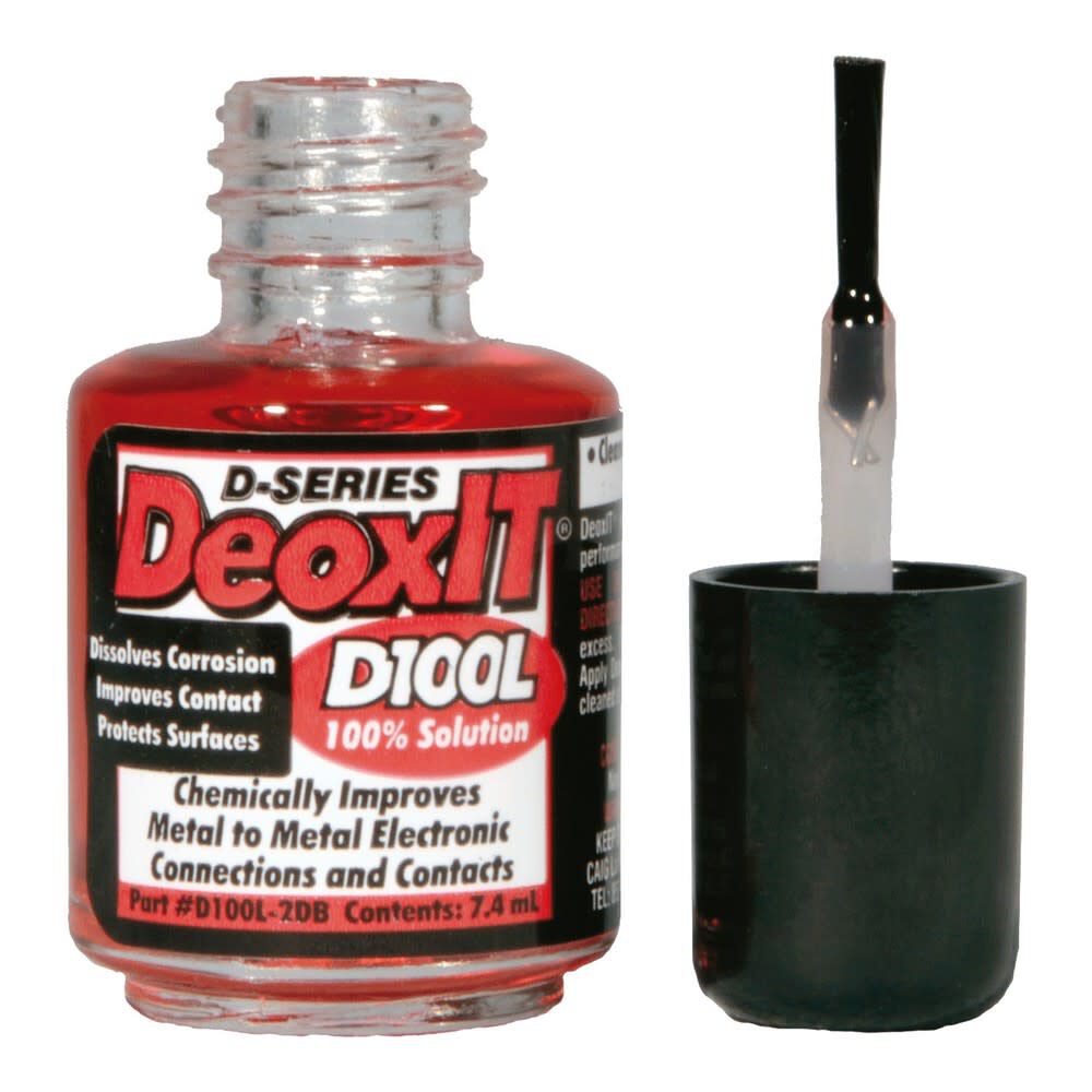 DeoxIT D-Series Contact Cleaner & Rejuvenator, 100% Solution, 7.4 mL Brush Applicator, large image number 1