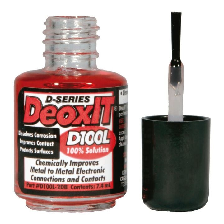 DeoxIT D-Series Contact Cleaner & Rejuvenator, 100% Solution, 7.4 mL Brush Applicator