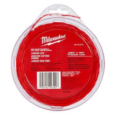 Milwaukee .080 In. x 150 Ft. Trimmer Line, large image number 0