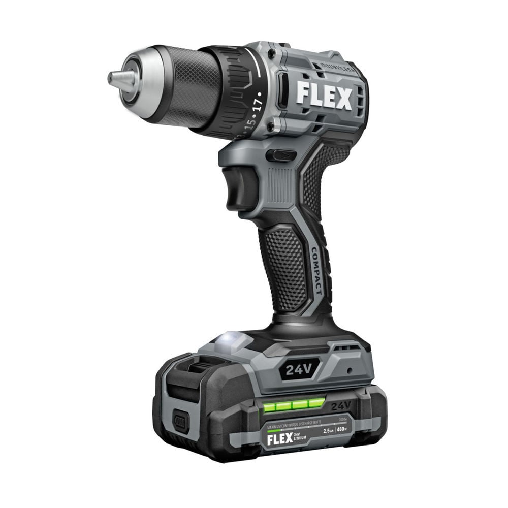 FLEX 24V Cordless 1/2 Inch 2 Speed Compact Drill Driver Kit, large image number 4