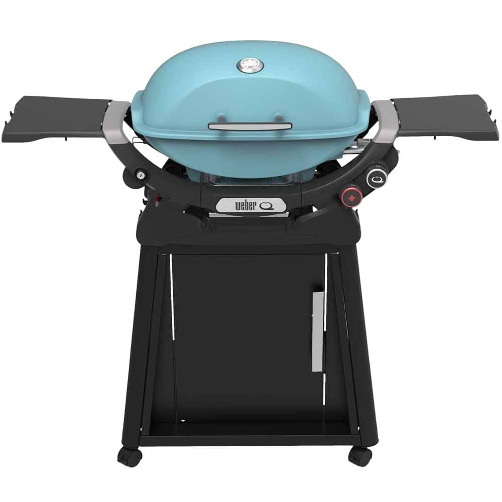 Weber Q2800N Gas Grill (Liquid Propane) with Stand Bundle, Sky Blue – 1500394