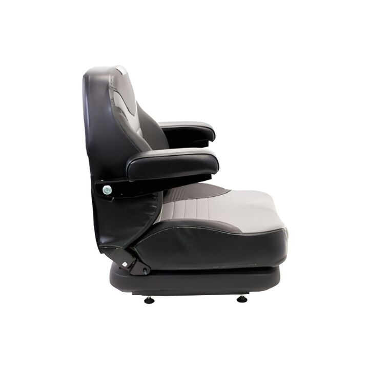 Uni Pro Vinyl Mechanical Suspension Seat with Backrest Black and Gray, large image number 3