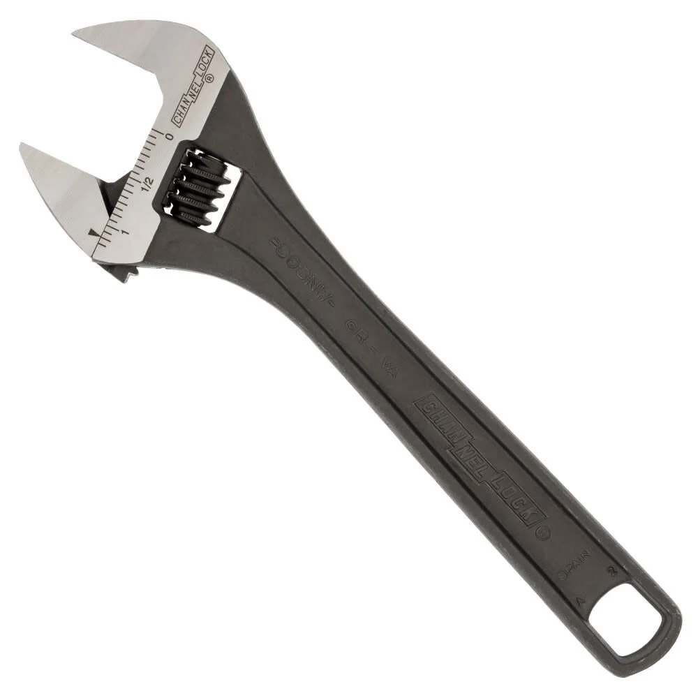 Channellock 8 Inch Chrome Vanadium Steel Wide Adjustable Wrench, large image number 1