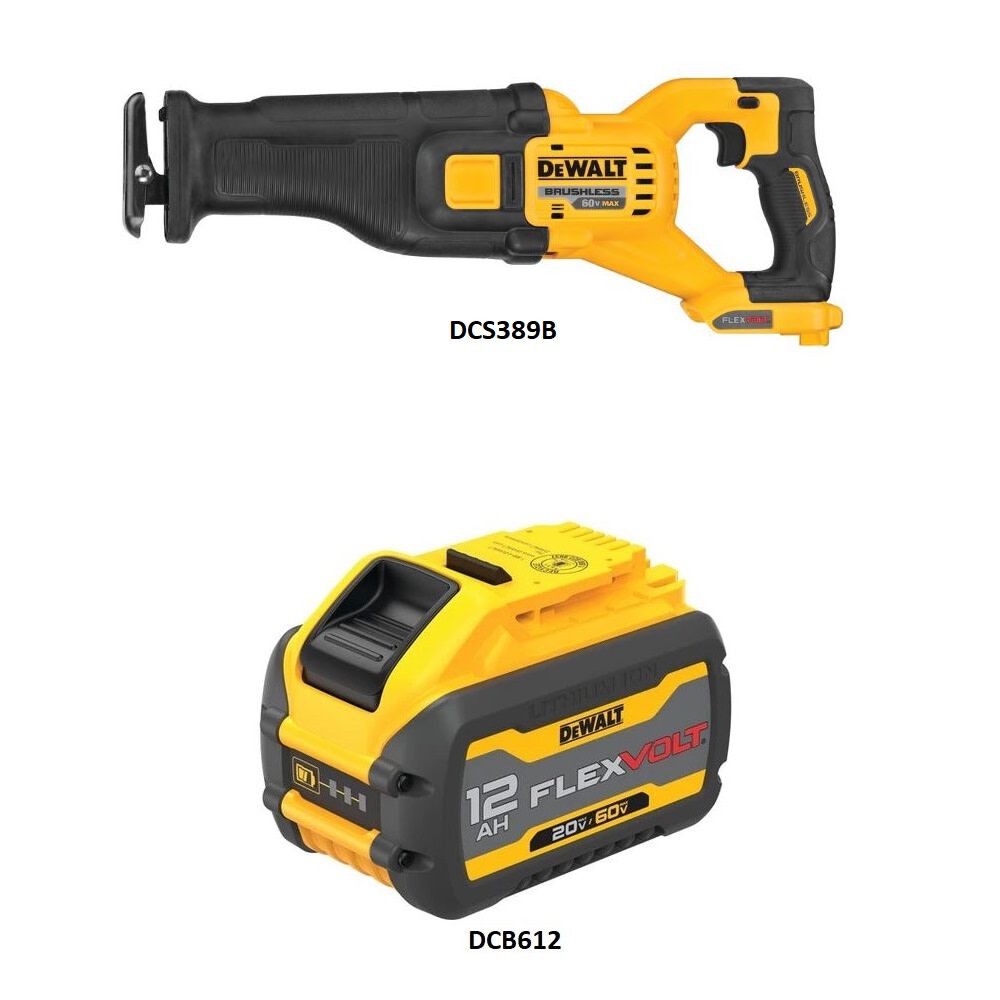 DEWALT 60V MAX Cordless Reciprocating Saw & 20/60V MAX Battery Bundle, large image number 2