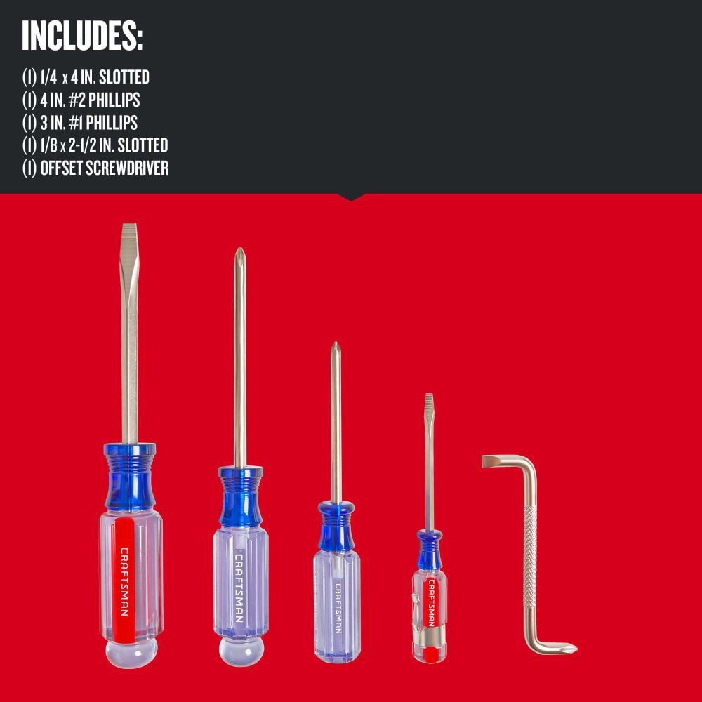 CRAFTSMAN Acetate Screwdriver Set, 5 Piece, large image number 2
