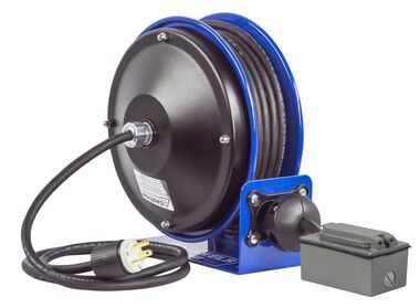 Coxreels Compact Spring Driven Cord Reel Duplex GFIC Rec 12GA x 30'