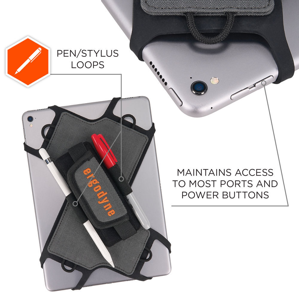 Ergodyne 5549 Compact Gray Tablet Holder with Detachable Shoulder Strap, large image number 5