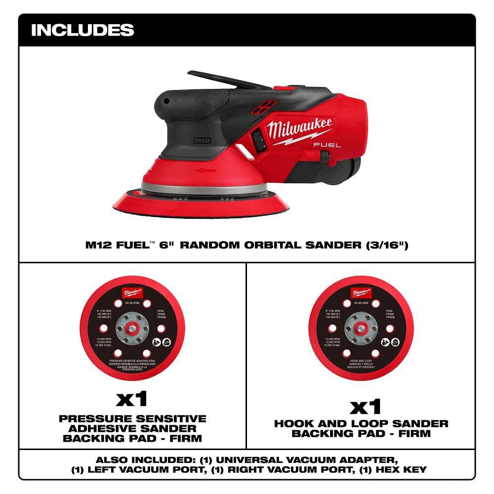 Milwaukee M12 Fuel 6 Inch Random Orbital Sander 3 16 Inch Bare Tool 2585 20 Simolary simolary.com 6