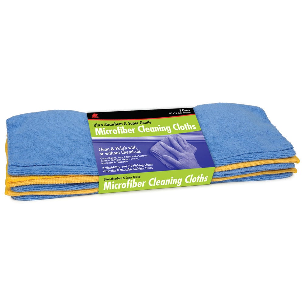Buffalo Industries 16 x 16in Microfiber Cleaning Cloth 5pk Flat, large image number 2