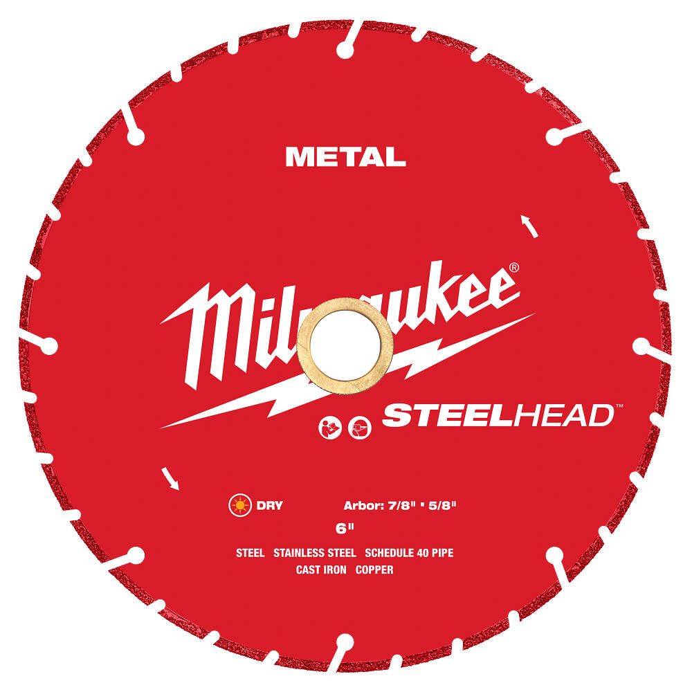 Milwaukee Steelhead 6 Inch Segmented Rim Diamond Cut-Off Blade for Metal, large image number 4