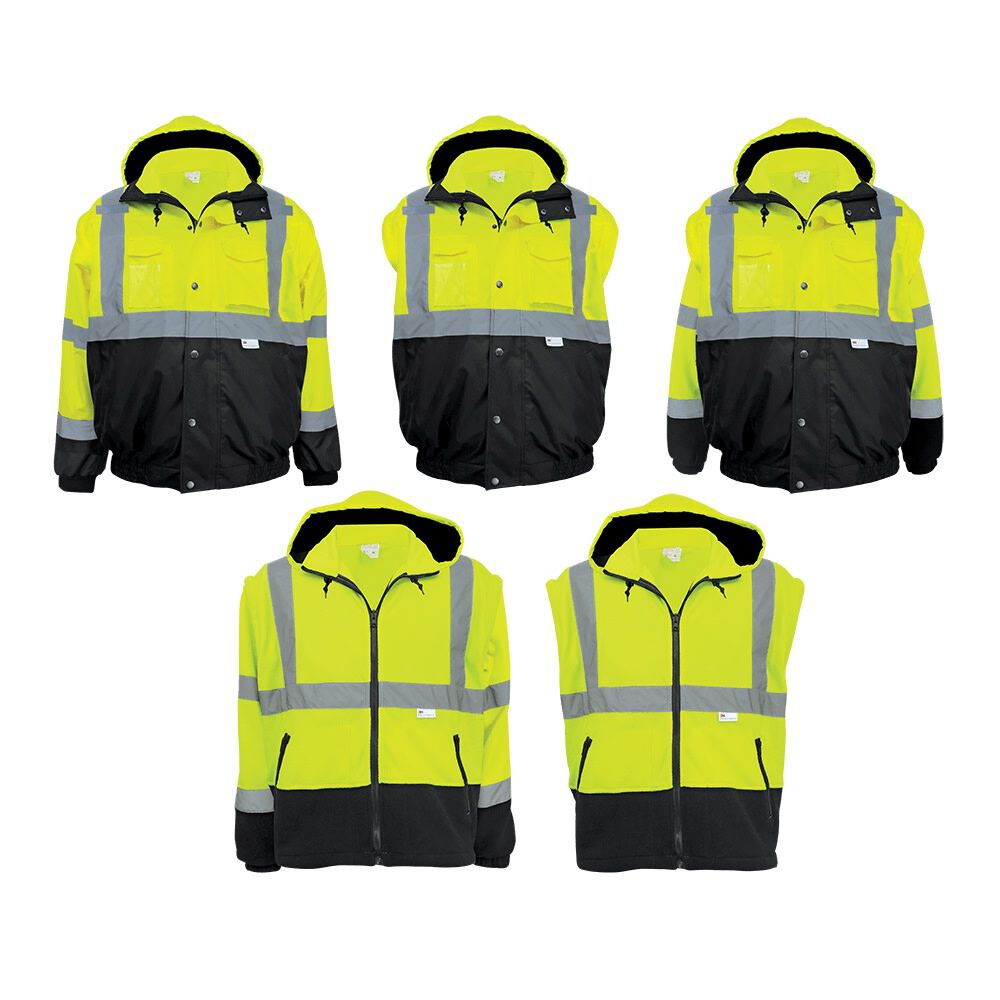 Global Glove FrogWear Eight-in-One Bomber Jacket, Hi-Vis Yellow, 2X, large image number 4