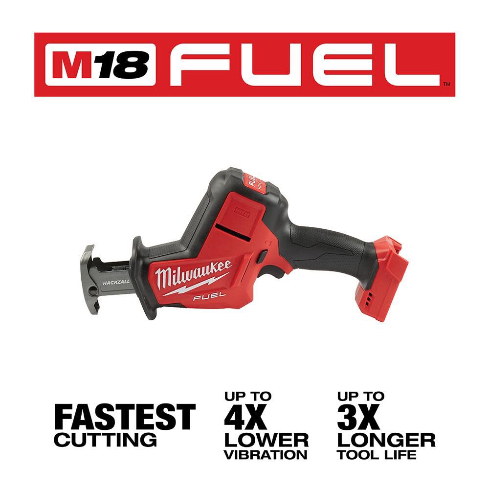 Milwaukee M18 FUEL HACKZALL Reciprocating Saw (Bare Tool) & 12-Piece SAWZALL Blade Set Bundle, large image number 2