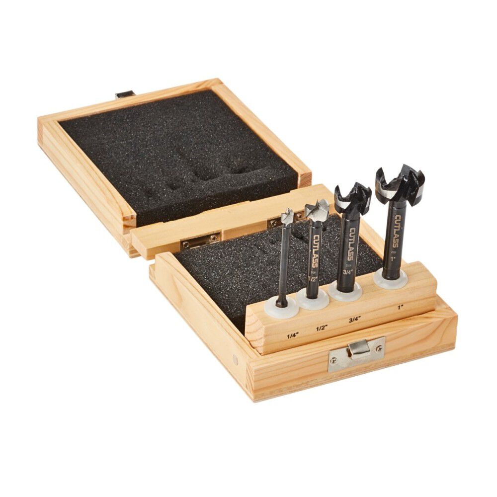 Commander Tool Steel Forstner Bit Set in Wooden Box 4 Pieces, large image number 2