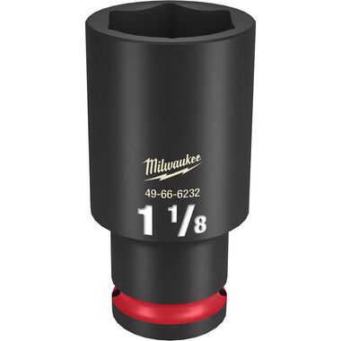 Milwaukee Impact Socket 1/2in Drive 1 1/8in Deep 6 Point