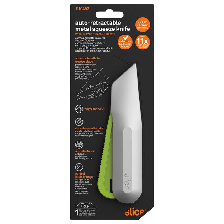 Slice Squeeze Knife Auto Retractable Metal Handle, large image number 6
