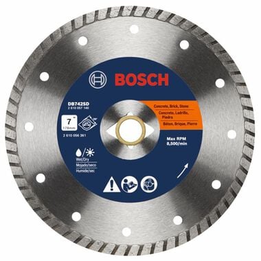 Bosch 7in Standard Turbo Rim Diamond Blade with DKO for Smooth Cuts