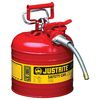Justrite 2 Gal AccuFlow Safety Red Gas Can Type II, small image number 1