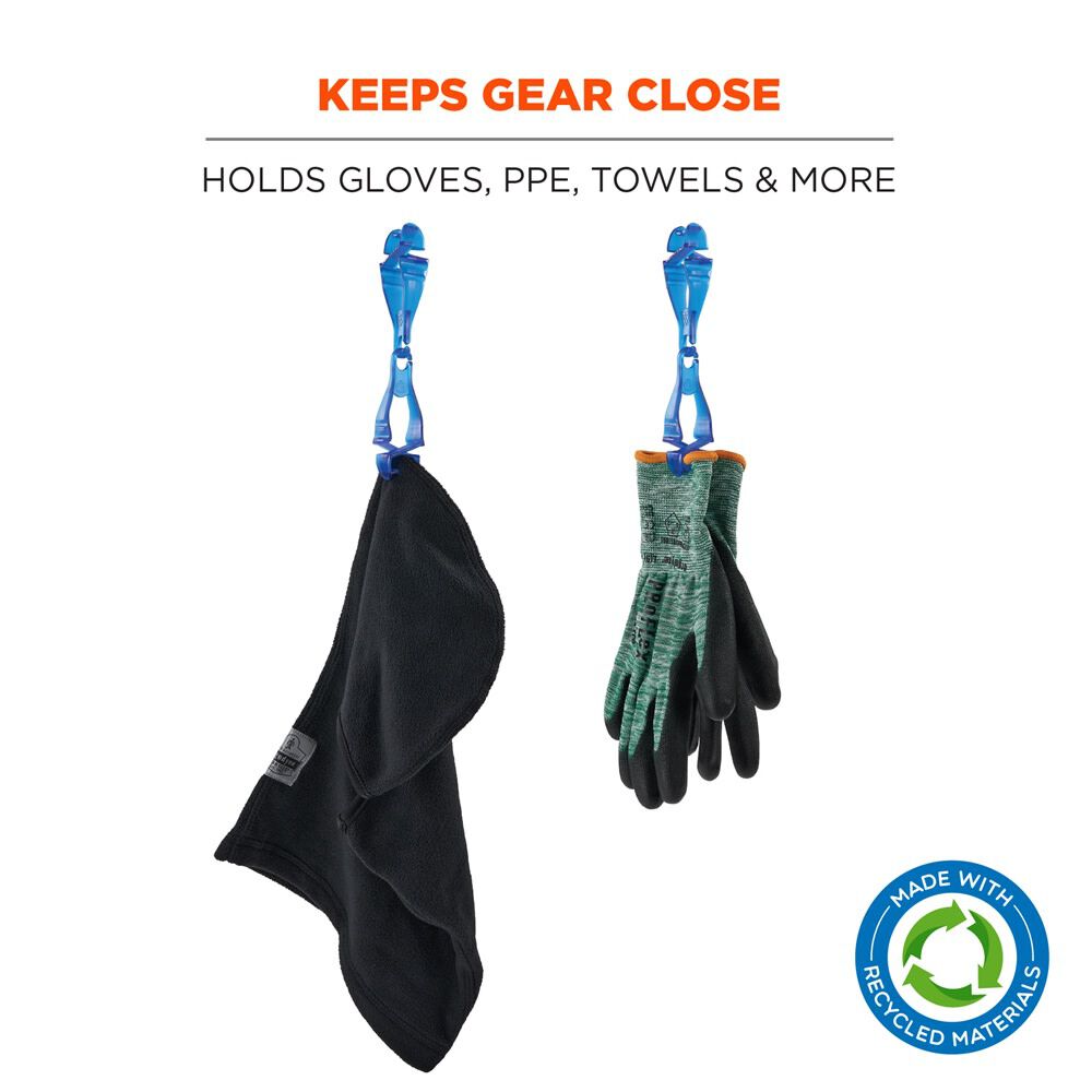 Ergodyne Squids 3400-ECO Recycled Glove Clip Holder with Dual Clips, Blue, large image number 3