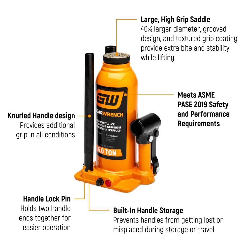 GEARWRENCH 6 Ton Hydraulic Bottle Jack, large image number 8