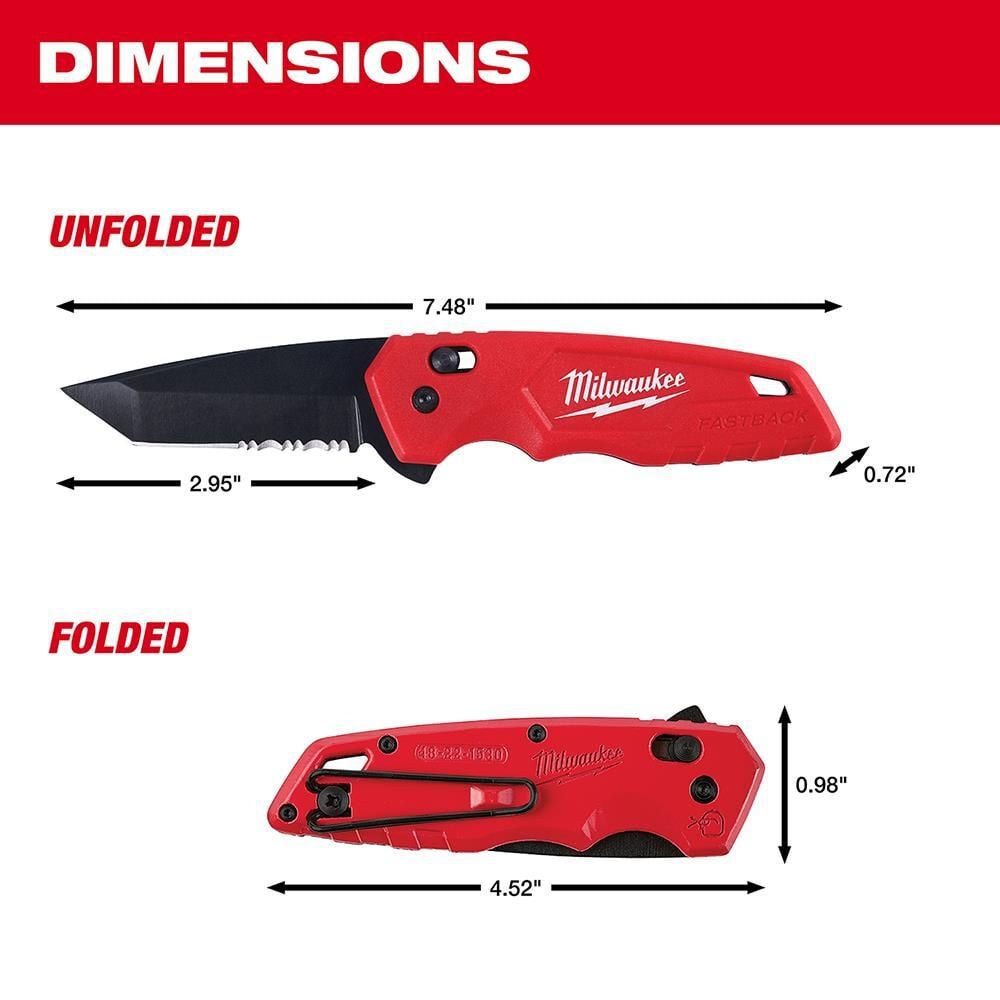 Milwaukee FASTBACK Spring Assisted Folding Knife, large image number 3