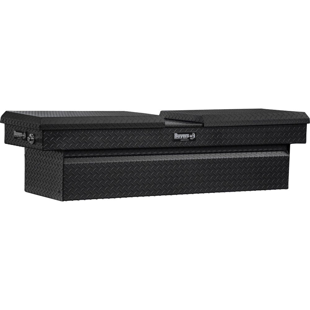 Buyers Products Company 18x27x71 Inch Textured Black Diamond Tread Aluminum Gull Wing Truck Box – 1722420