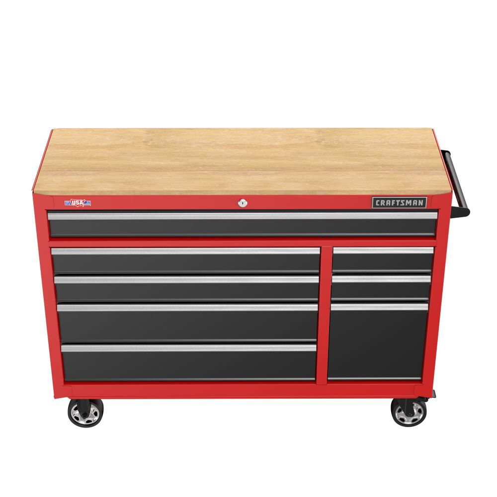 CRAFTSMAN S2000 Series 52 Inch Wide 8-Drawer Steel Rolling Workstation, Red, large image number 10