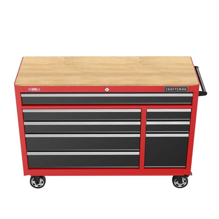 CRAFTSMAN S2000 Series 52 Inch Wide 8-Drawer Steel Rolling Workstation, Red, large image number 9