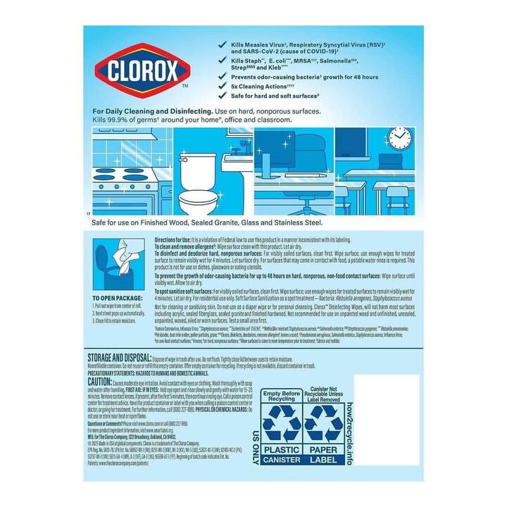 Clorox Disinfecting Cleaning Wipes, 3 Canisters, large image number 10