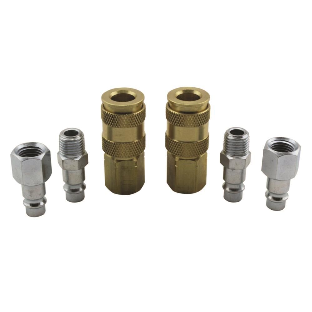 Milton S-217 1/4in NPT HIGHFLOWPRO V-Style/European Interchange Air Coupler and Plug Fitting Kit (High Volume Low Pressure Application) -6 Piece, large image number 3